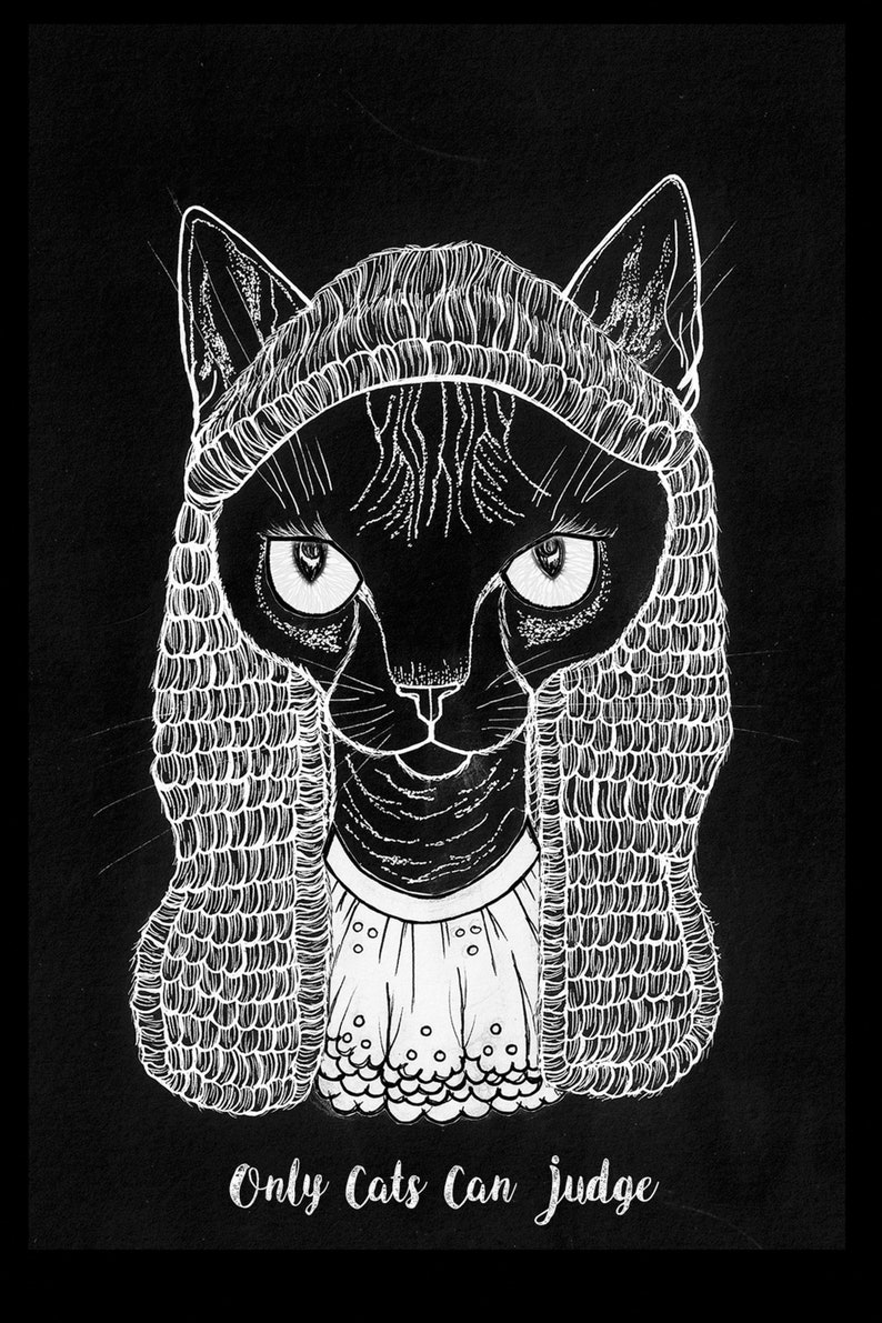 Sphinx Cat Patch, Judge Cat Illustration Art, Funny Cat Jacket Patch, Jacket Appliqué for Sphinx Cat Lovers, Screen Printed Cat Tote Badge image 6