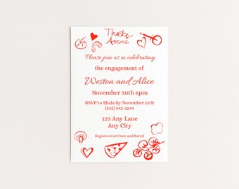 Modèle d'invitation pour une fête de fiançailles « That’s Amore » | Invitation modifiable sur le thème italien | Téléchargement instantané