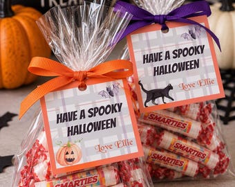 Etiqueta para dulces de Halloween / Etiqueta para bolsas de golosinas de guardería/escolar / Descarga editable