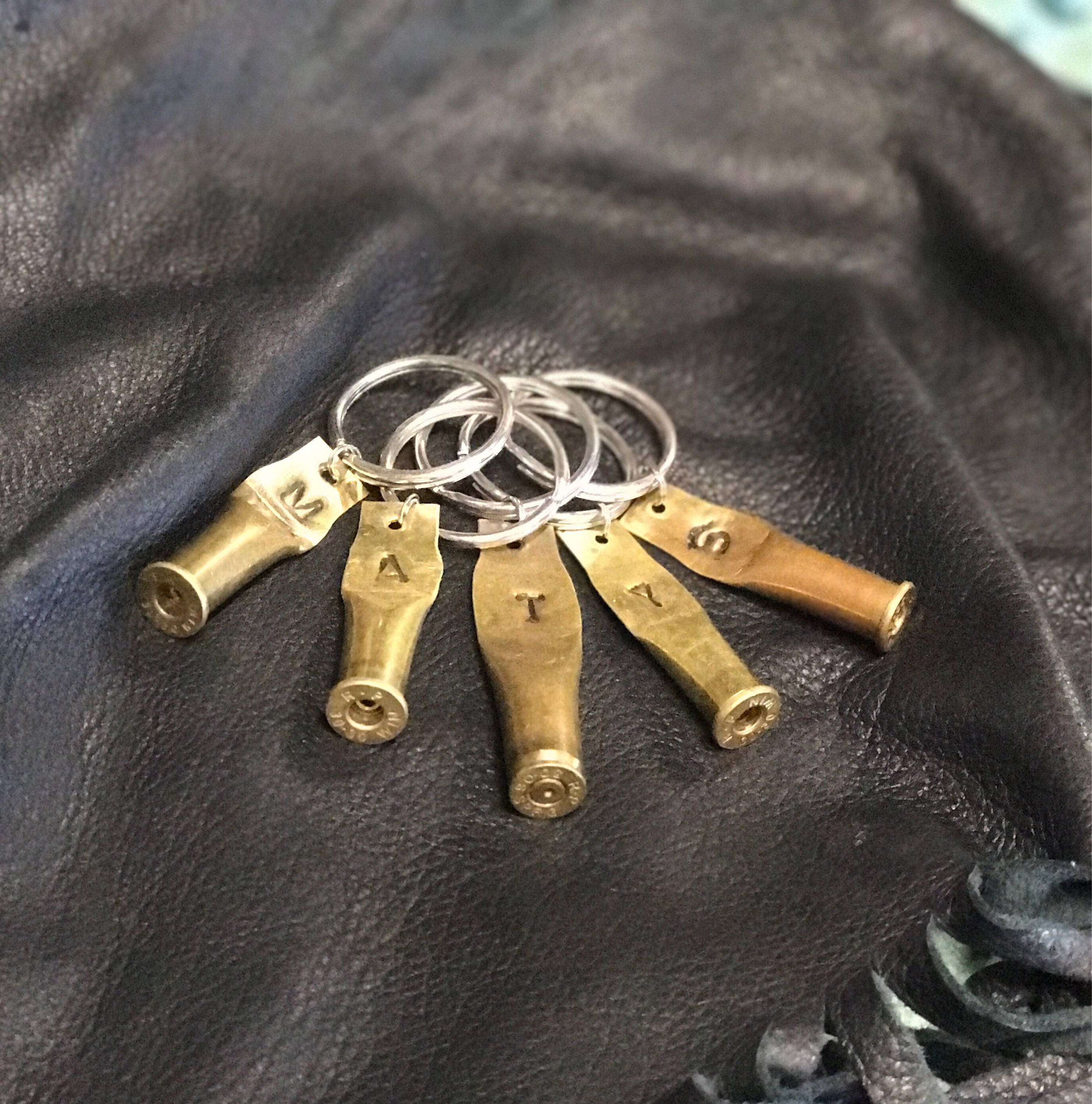 Brass Casing Shell Gun Ammo Key Ring Initial Date Love Gift - Etsy