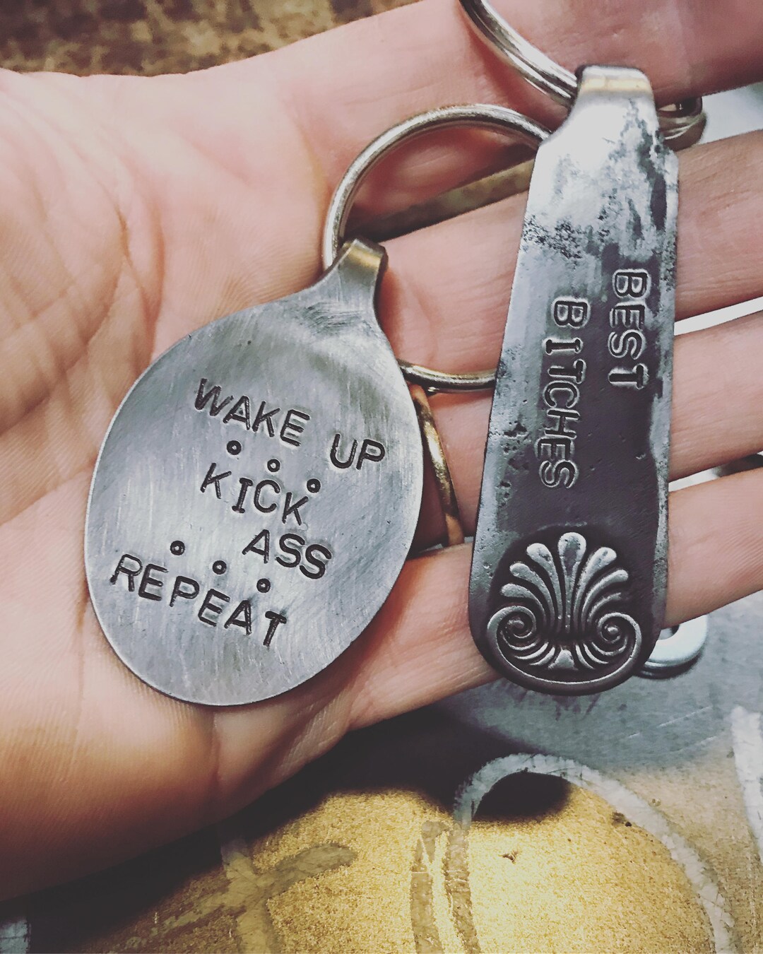 Custom Spoon Keychain | Flatten Silverware Unique Gifts | BFF - Etsy