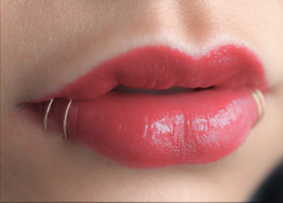 Faux Shark Bites Lip Ring No Piercing Lip Ring Delicate Thin Etsy