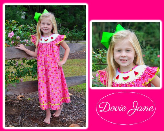 watermelon smocked outfit