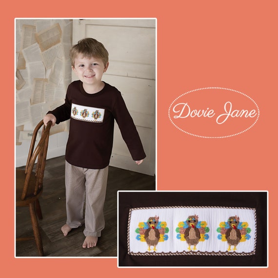 baby boy smocked thanksgiving outfit