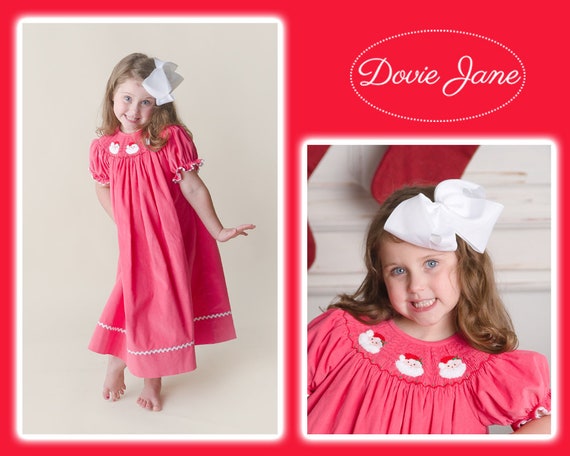 girls smocked christmas dresses