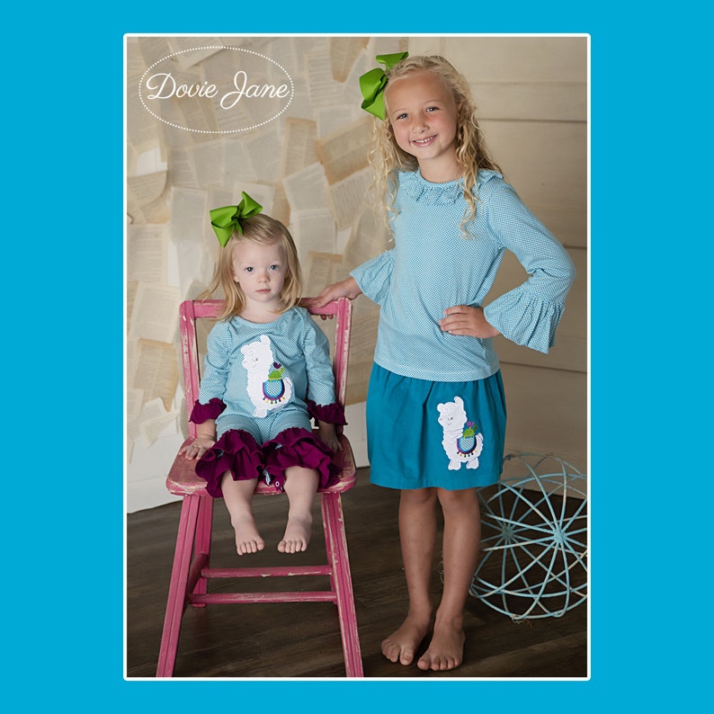 Ruffle Top Llama Girl Set Llama Outfit Kindergarten Outfit Outfit Set Fall Long Sleeve Toddler Shirt Girls Fall Outfit Clothing
