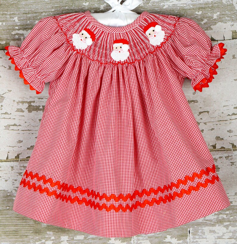 Toddler Girl Smocked Christmas dress
