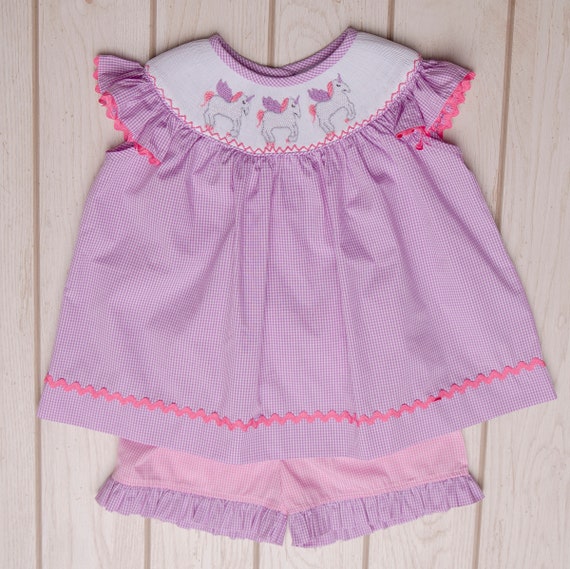 unicorn smocked dress