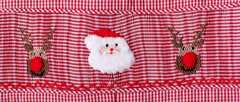 Smocked Santa Matching Santa Outfit Matching Sibling Christmas Sister Brother Santa Coordinating Chrismtas Outfits Santa Outfits