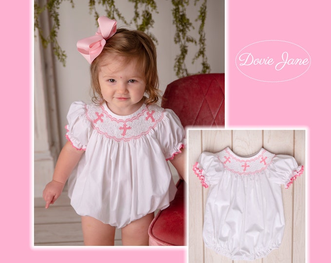 Cross Smocked Bubble Smocked Easter Dress Girls Easter Dress Easter