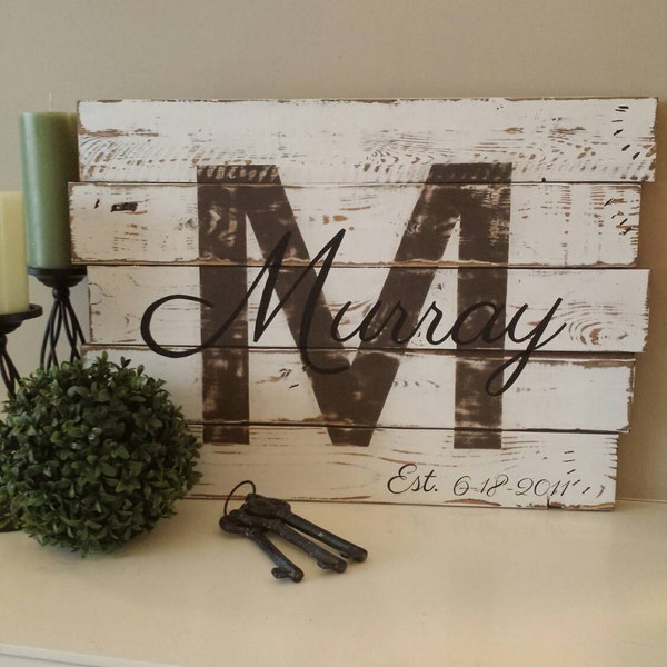 Family Established Sign - Family Name Sign - Personalized name sign - Reclaimed Wood Wall art - Anniversary Sign - New Home Gift - Wood Sign