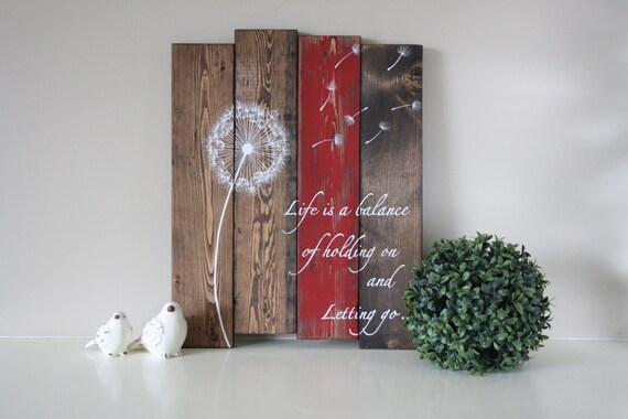 Wood Plank Art Life Is A Balance Pallet Wall Art Etsy