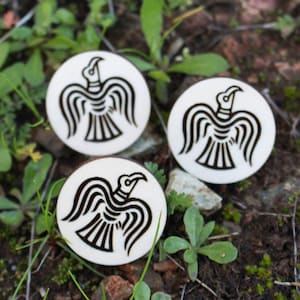 Viking Raven Banner Wood Pin