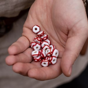 Birka Replica White and Red Bead From The Viking Age.