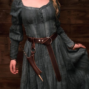 Zauberstab-Halter in braunem Leder für Renaissance Faire, LARP, Cosplay