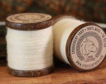 White Sewing and Embroidery Thread 100% wool