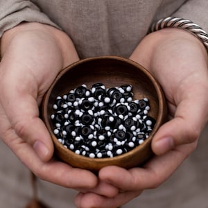 Viking Age Black With White Dots Glass Bead Replica