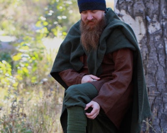 Solid Pine Viking Age Cloak 100% Wool Rectangle Cloak.