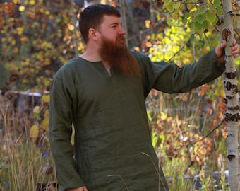 Green Linen Viking Age Tunic