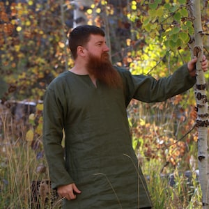 Green Linen Viking Age Tunic