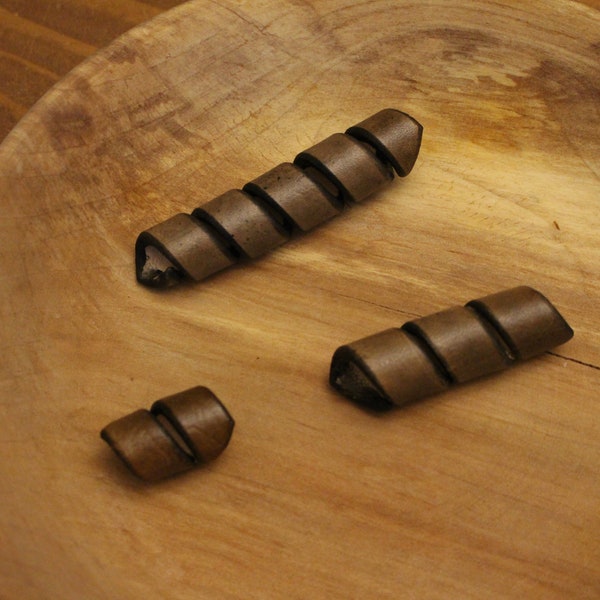 Leather Hair Spiral Beads