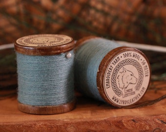 Light Blue Sewing and Embroidery Thread 100% wool