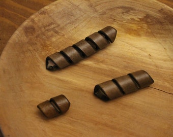 Leather Hair Spiral Beads