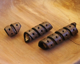 Leather Hair Spiral Beads