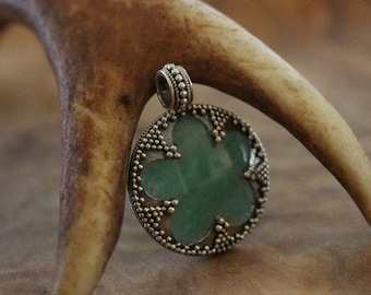 Aventurine Lens Gotland Silver Pendant