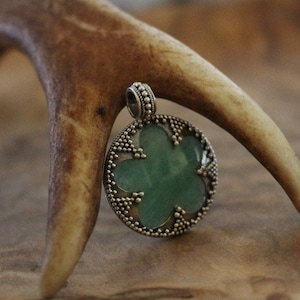 Aventurine Lens Gotland Silver Pendant