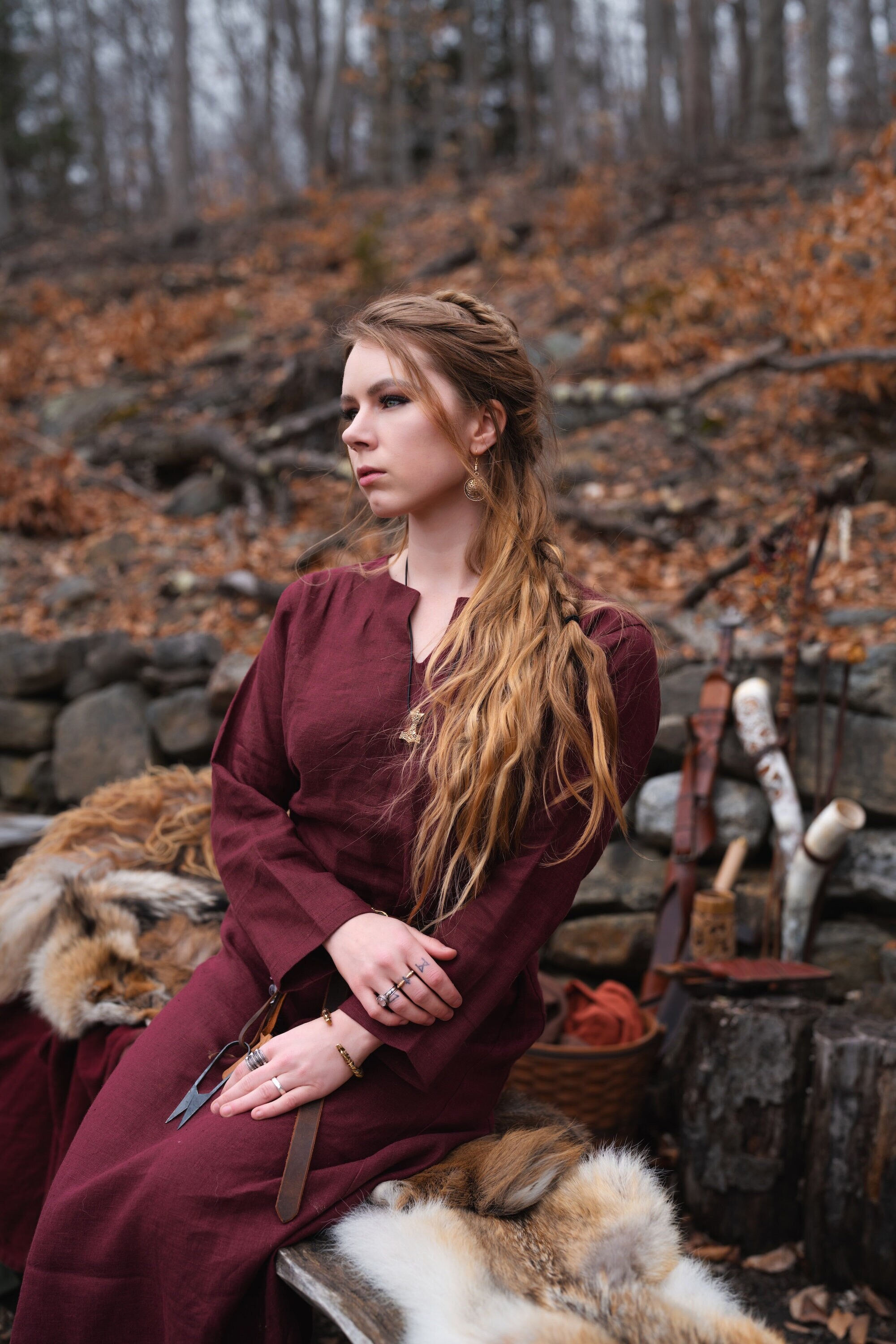 Vinland Linen Viking Age Dress, Medieval Norse Linen Garment, Historical Clothing