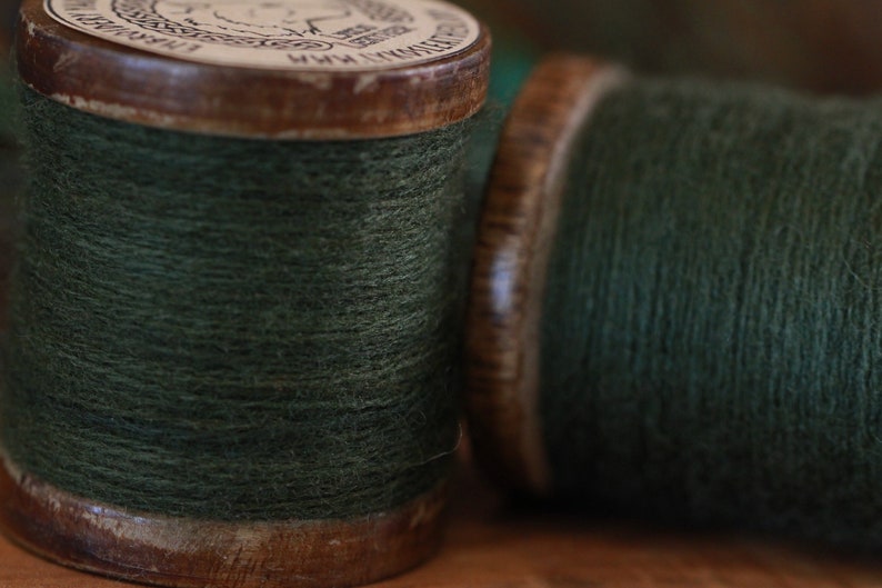 Green Sewing and Embroidery Thread 100% wool image 5