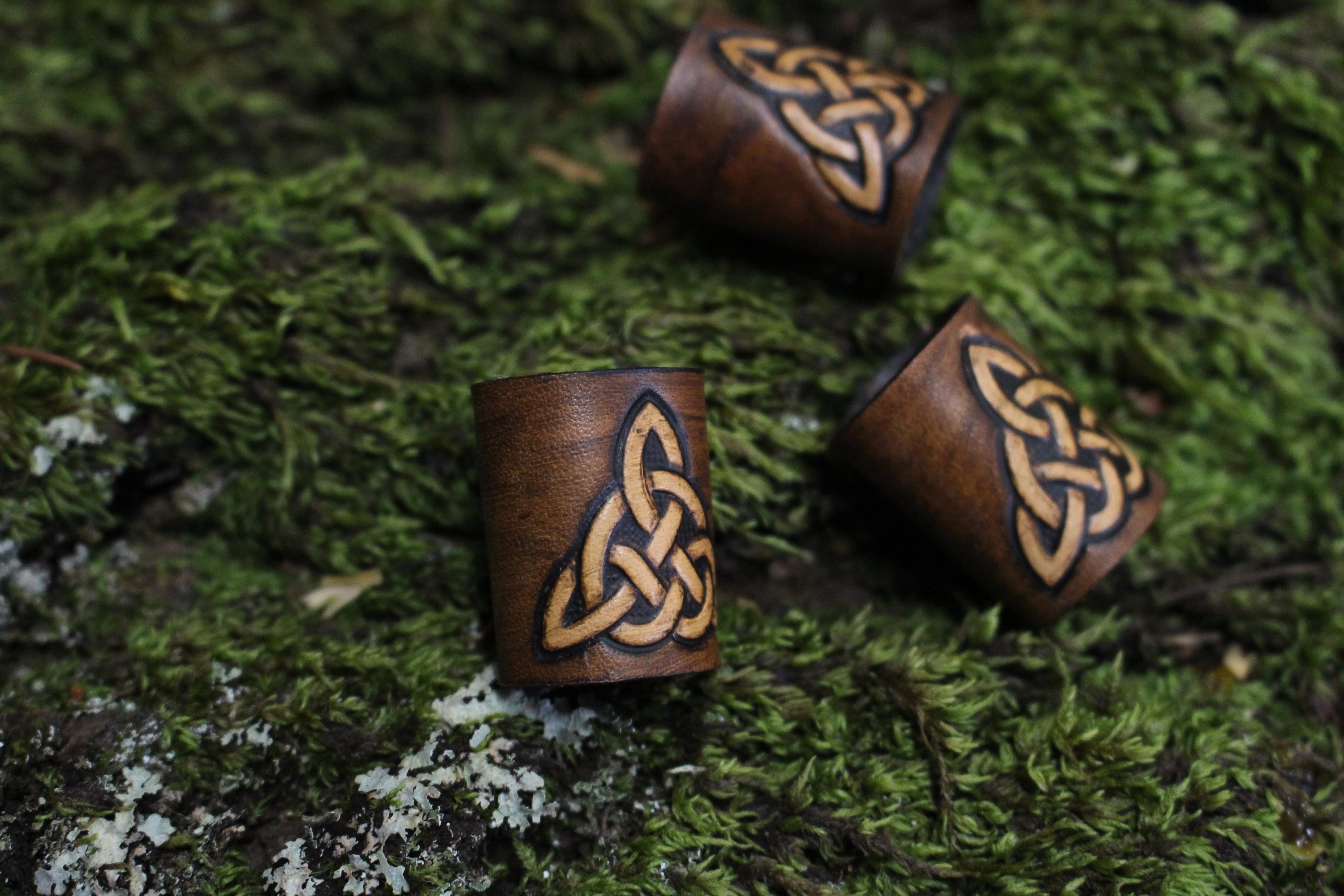 Celtic Leather Hair/Beard Bead