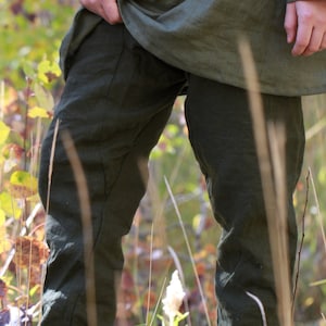 Grüne Wikinger Leinenhose