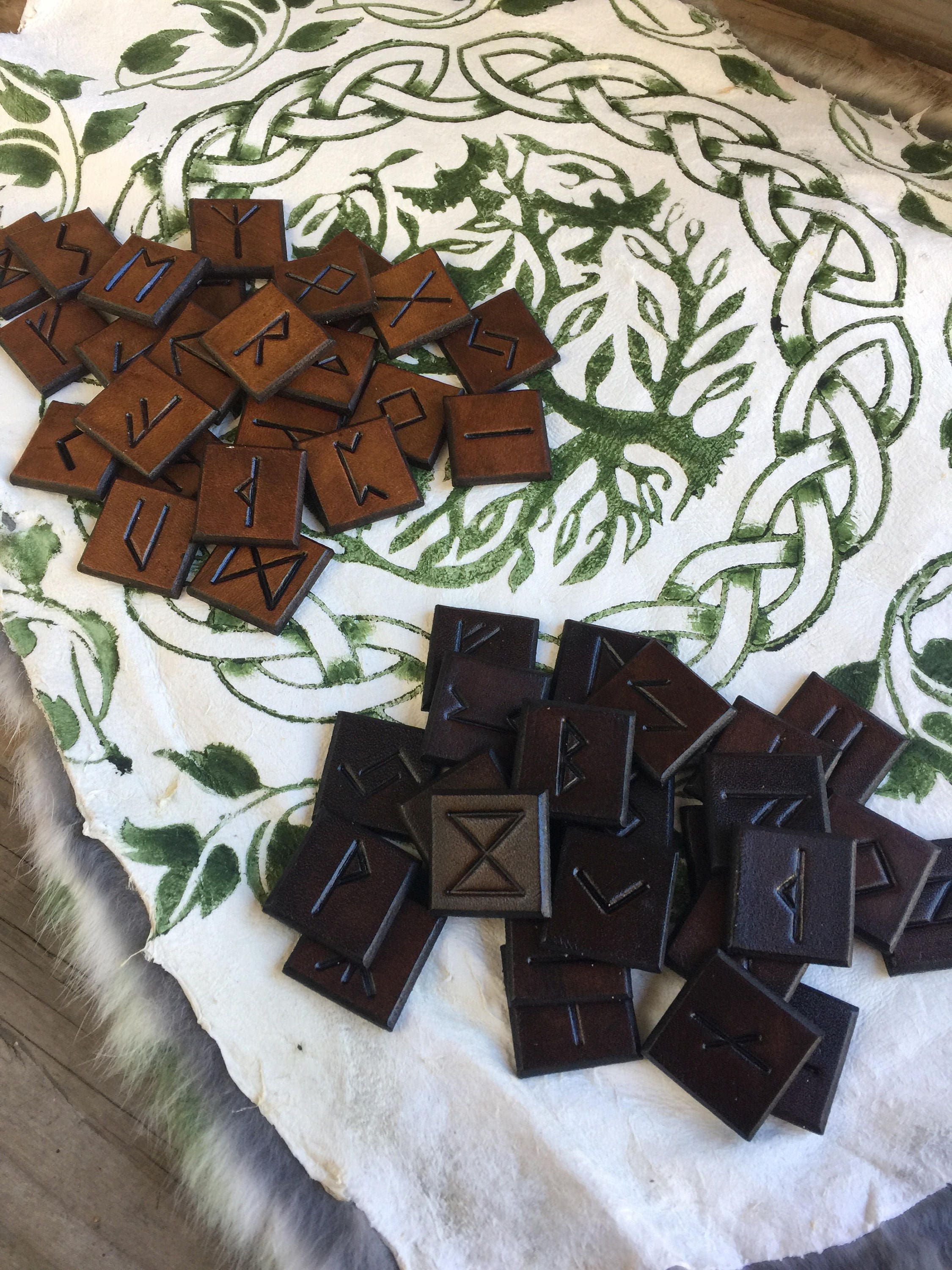 Leather Rune Set Etsy