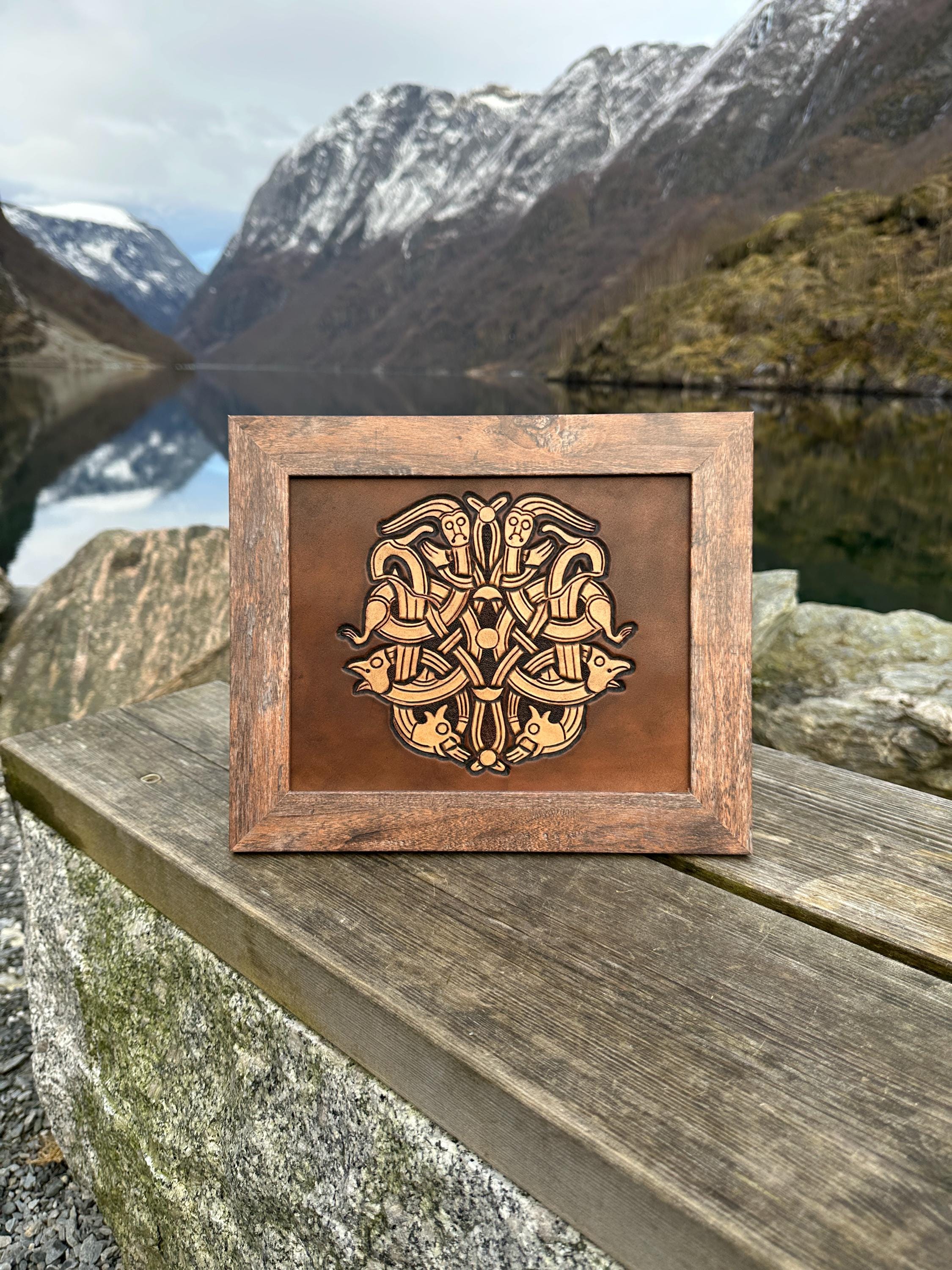Hand-tooled Leather Oseberg Style Viking Art - Ship Design - Norse