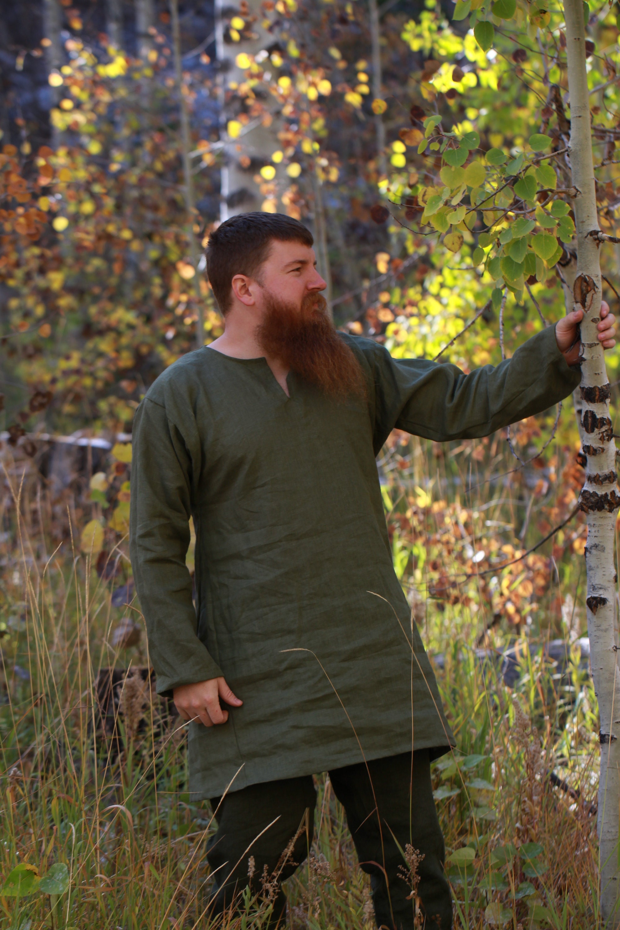 Green Linen Viking Age Tunic -  Canada