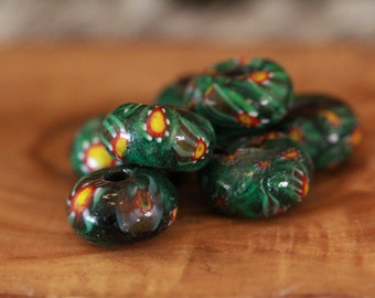 Green Viking Age Glass Bead Replica Glossy