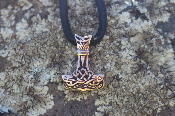 Mjolnir (Thor's Hammer) with Dragons Solid Bronze or Silver