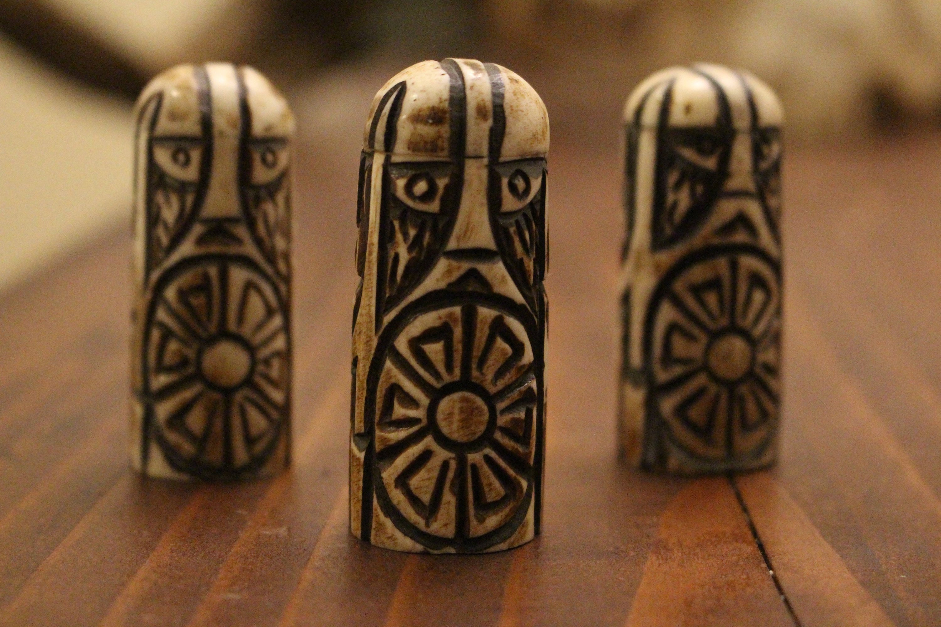 Hnefatafl Game Piece Bone Viking Totem Warrior Altar