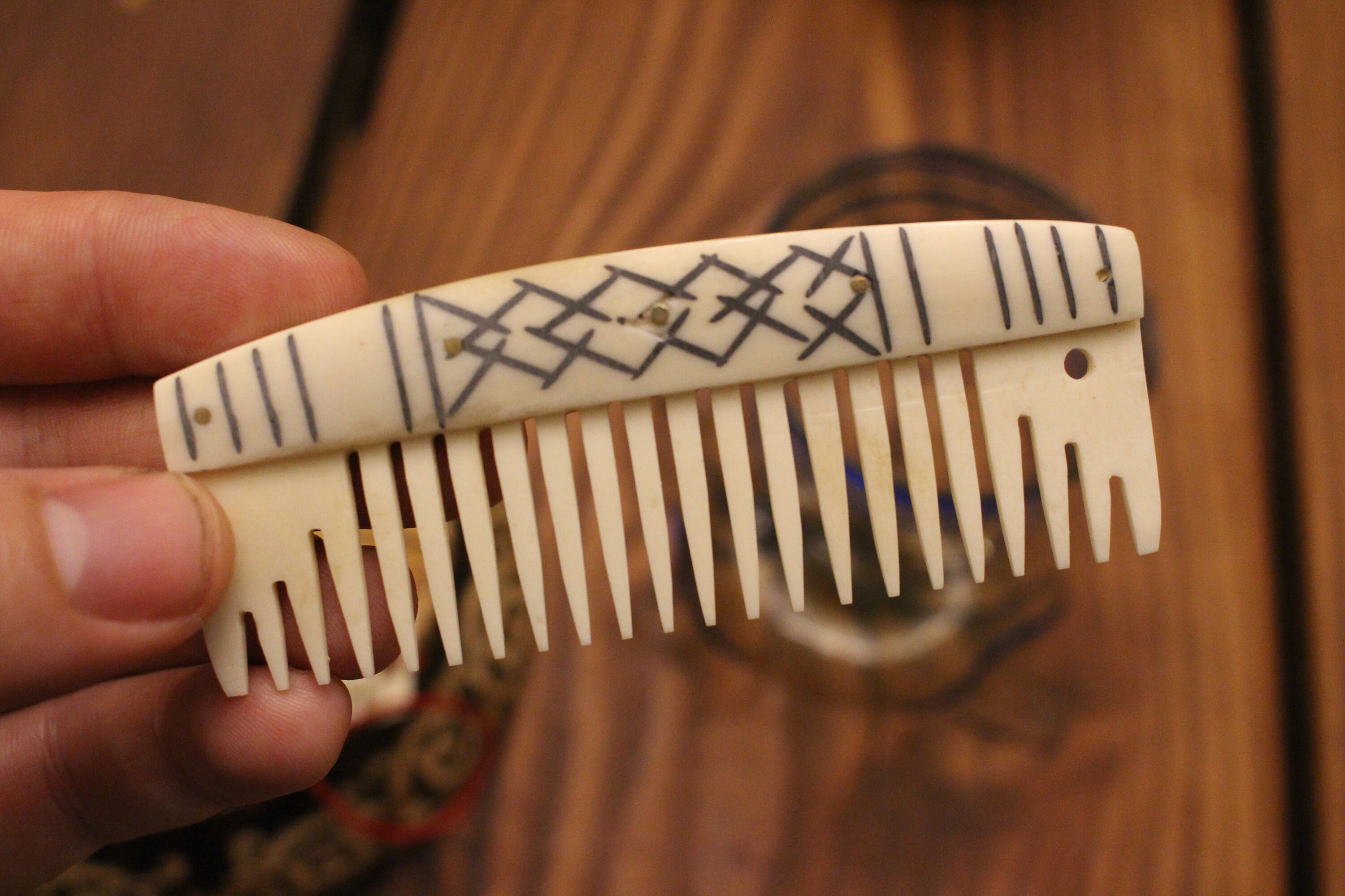 Viking Bone Comb W/ Case