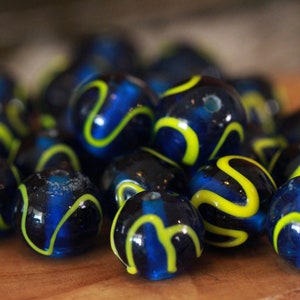 Blue Viking Age Glass Bead Replica Glossy