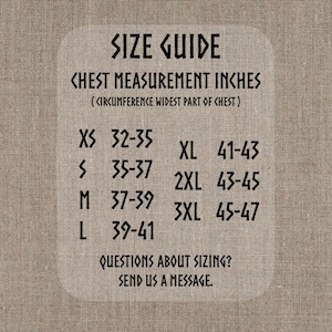 Puede incluir: Gu&iacute;a de tallas para medidas de pecho en pulgadas. La tabla muestra las tallas XS a 3XL con las medidas de pecho correspondientes.