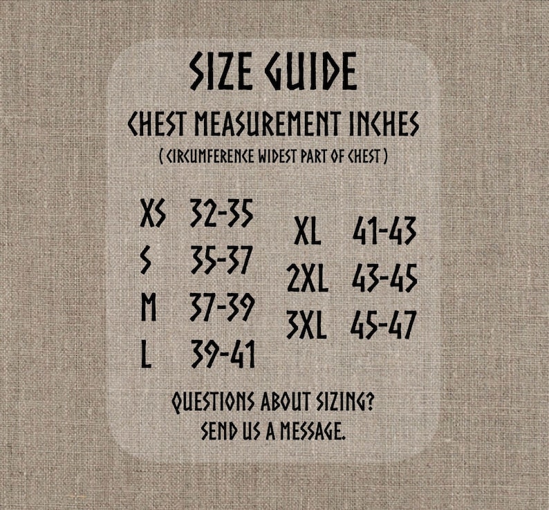 Puede incluir: Gu&iacute;a de tallas para medidas de pecho en pulgadas. La tabla muestra las tallas XS a 3XL con las medidas de pecho correspondientes.