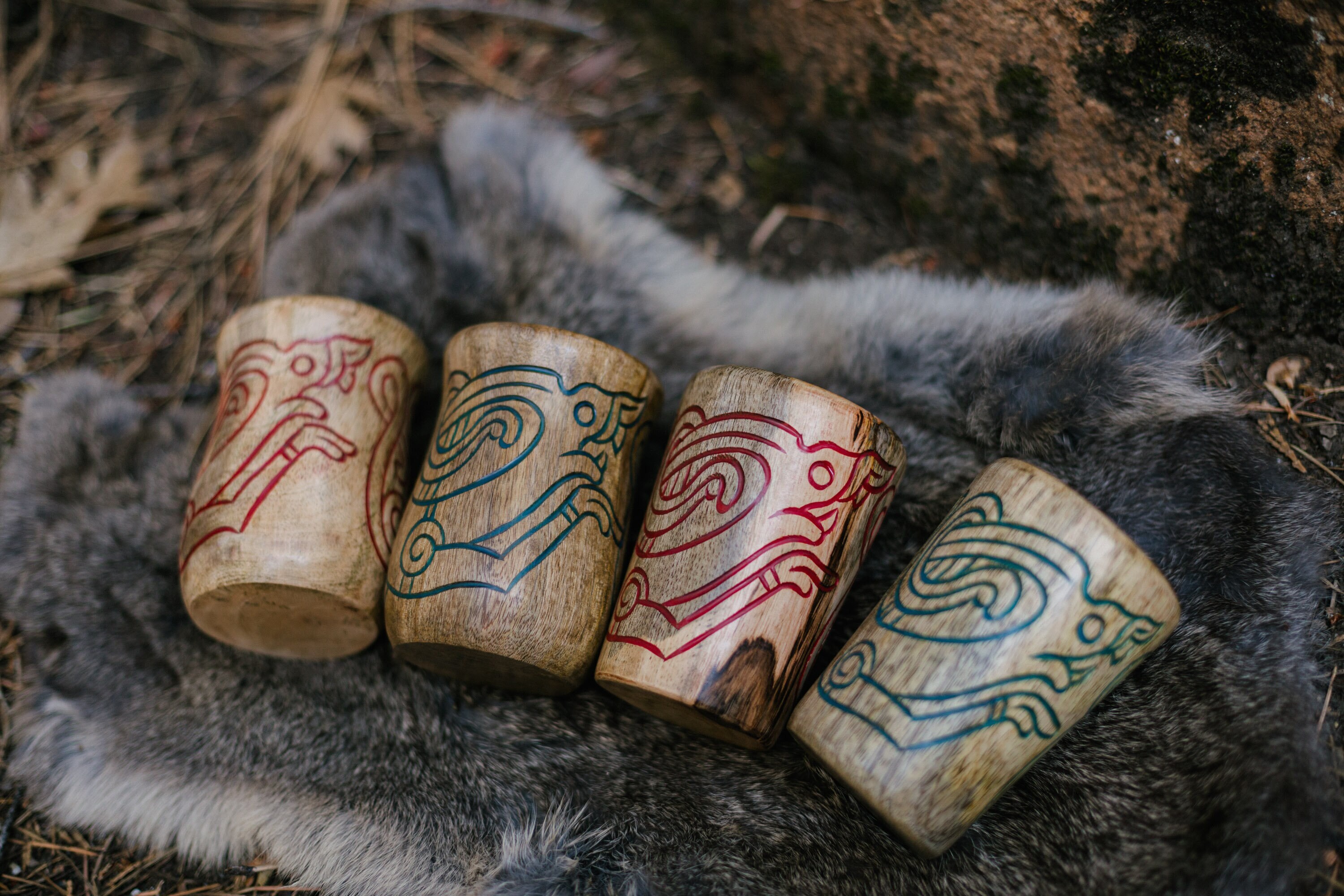 Hand Carved Viking Mead Cup Ale Cup