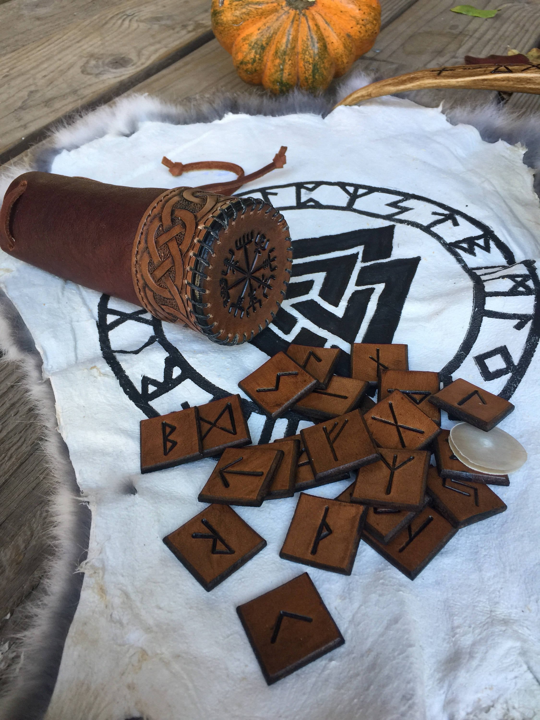 Leather Rune Set Etsy