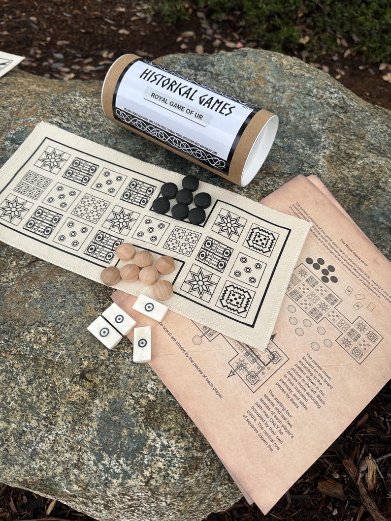 The Royal Game of UR Game W/ Bone Dice - Etsy