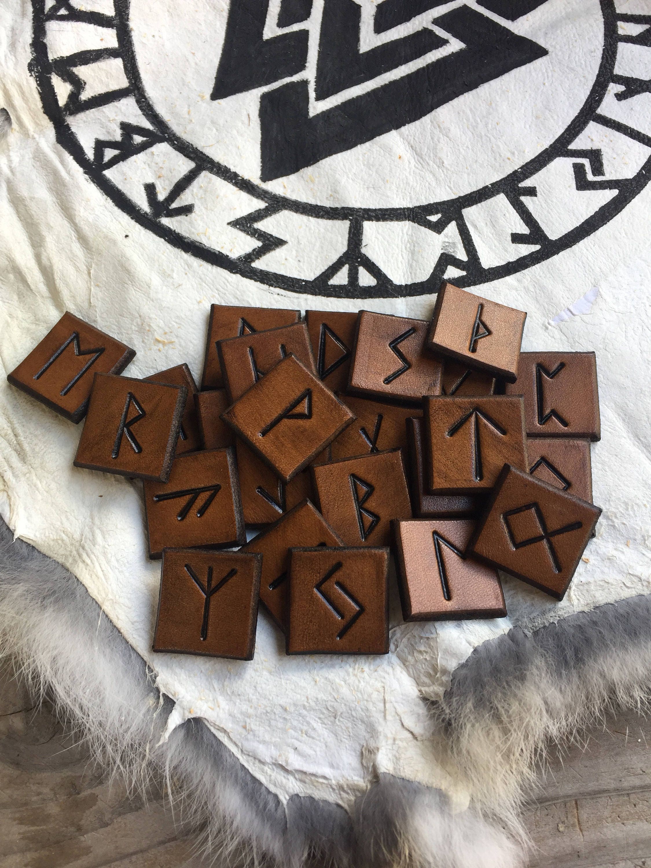 Leather Rune Set Etsy