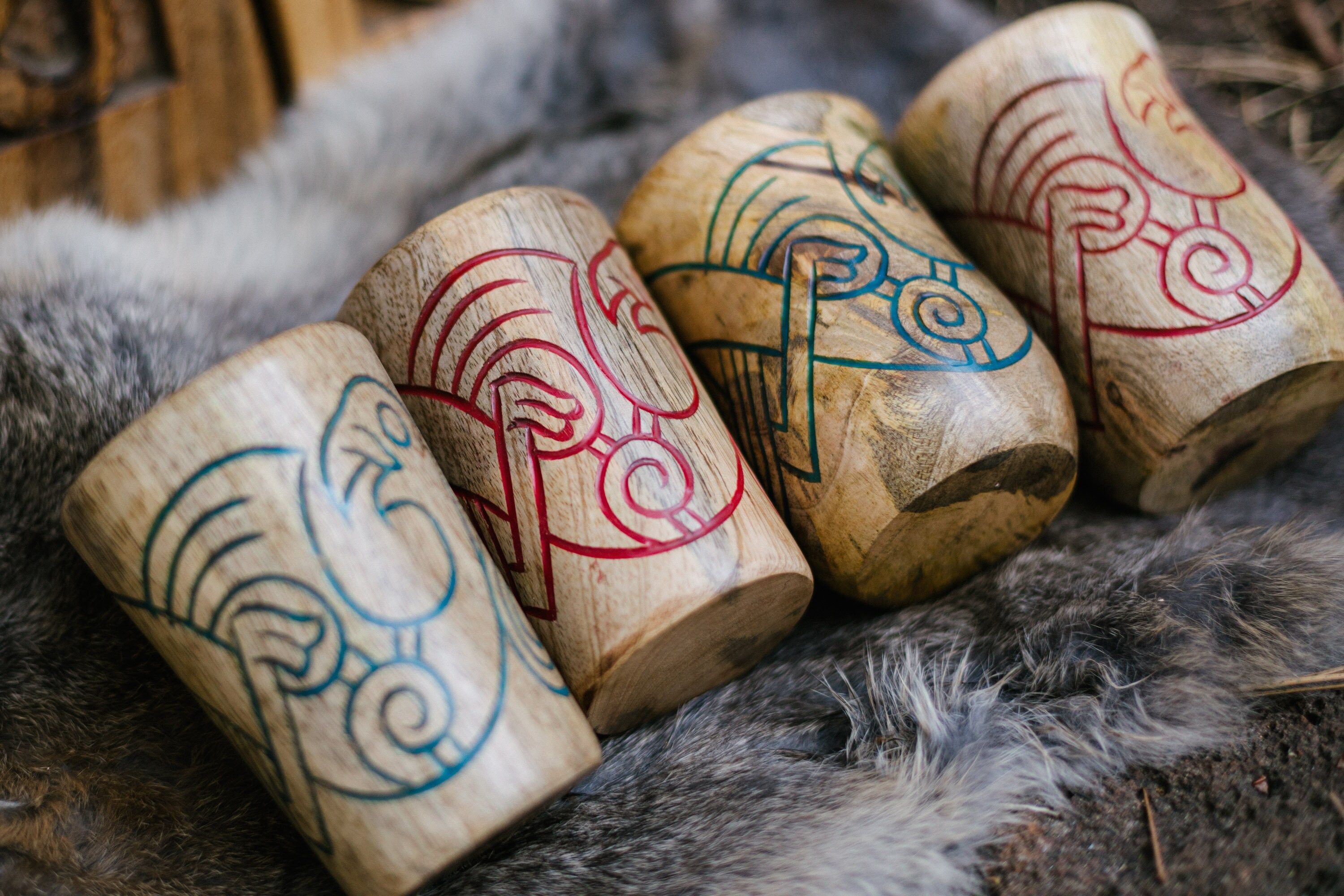 Hand Carved Viking Mead Cup Ale Cup