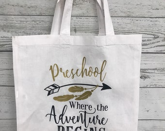 Personalized Preschool Tote Bag